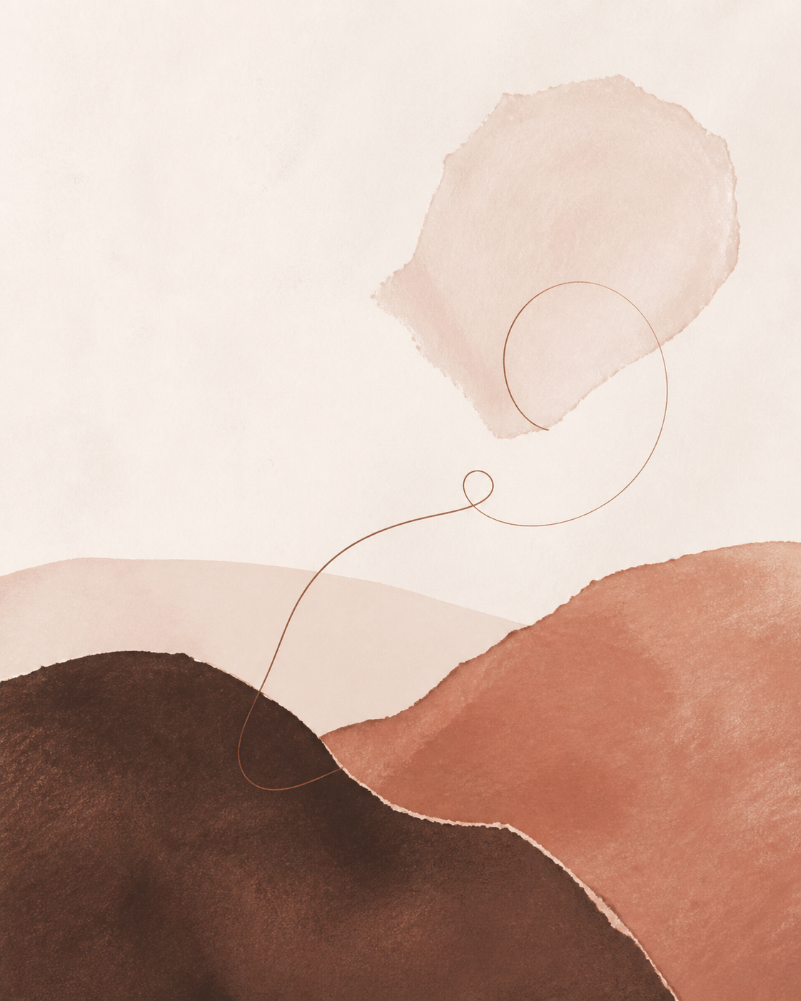 Abstract landscape of balanced flowing forms